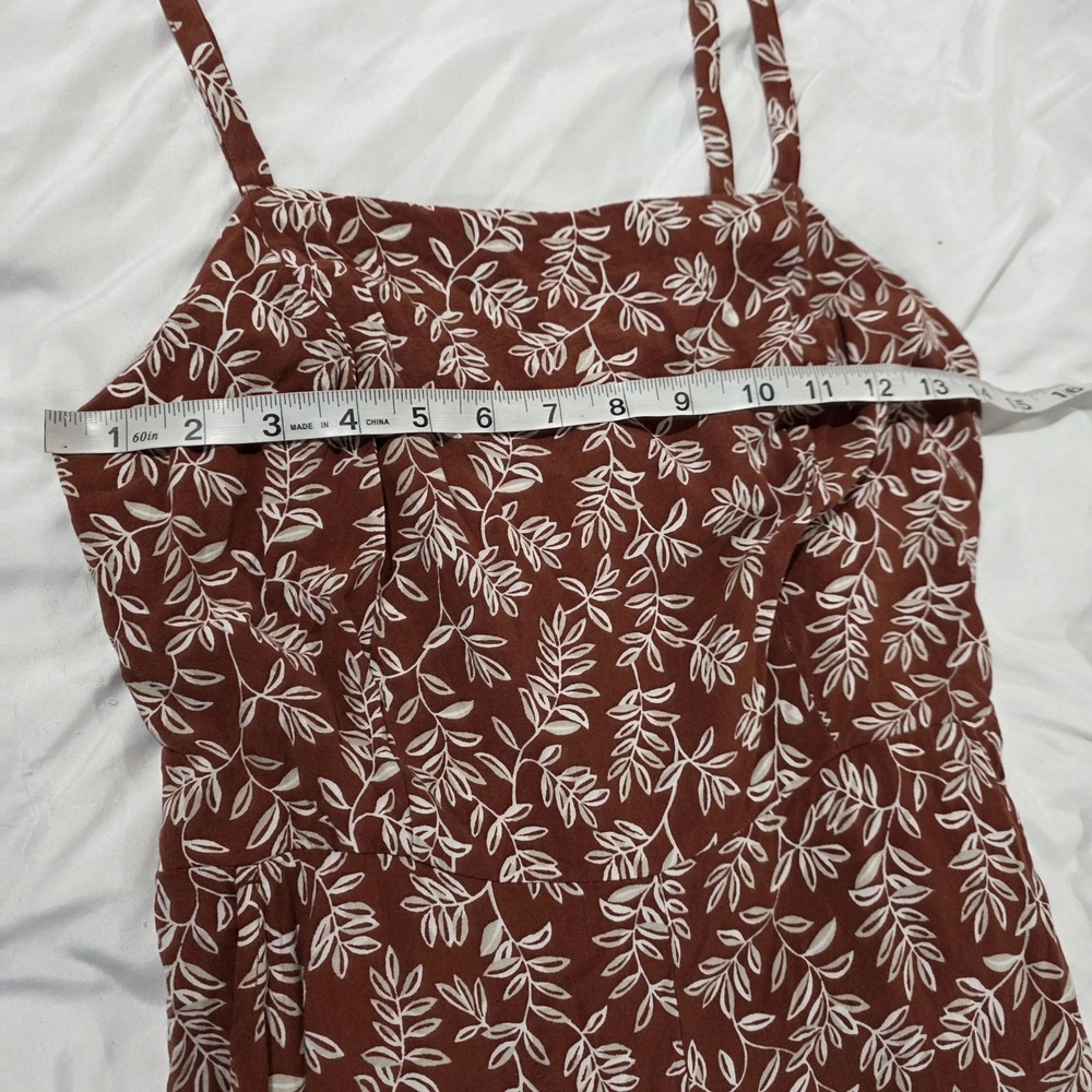 Old‎ Navy Womens Jumpsuit Medium Floral Burnt Orange Tropical Summer Vacation - Picture 6 of 9